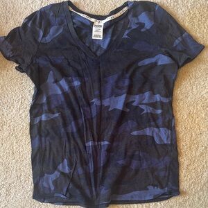 PINK Blue Camo V-Neck Women's Top